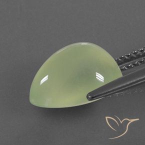 Préhnite Pale Pear Green  naturelle En forme de poire, 4.35 ct, Transparent / Translucide