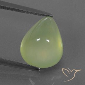 4.73ct Naturel Pale Pear Green  Préhnite, En forme de poire, Transparent / Translucide