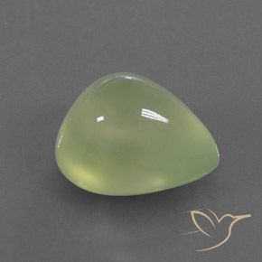Préhnite Pale Pear Green  naturelle En forme de poire, 4.73 ct, Transparent / Translucide