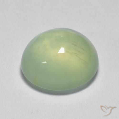 Préhnite Pale Pear Green  naturelle ovale, 3.58 ct, Transparent