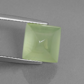 Préhnite vert naturelle transparent, 4,92 ct, transparent / translucide