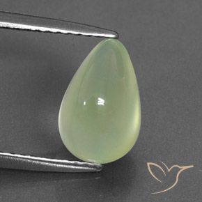 3.02ct Naturel Yellow Green  Préhnite, En forme de poire, Transparent / Translucide