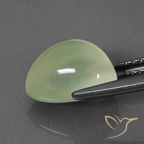 Préhnite Yellow Green  naturelle En forme de poire, 3.02 ct, Transparent / Translucide
