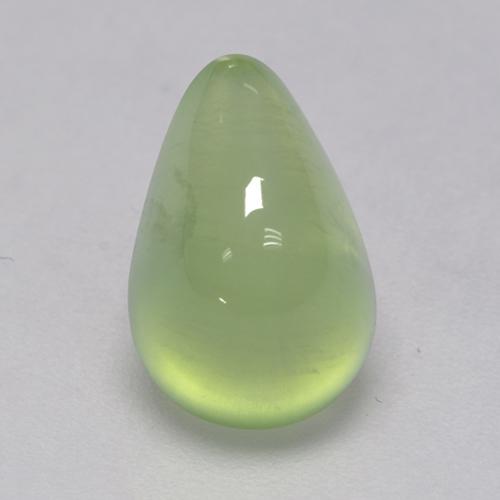 Préhnite vert naturelle en forme de poire, 3,11 ct, transparent