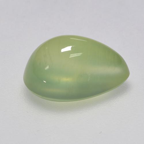 Préhnite vert naturelle en forme de poire, 3,11 ct, transparent