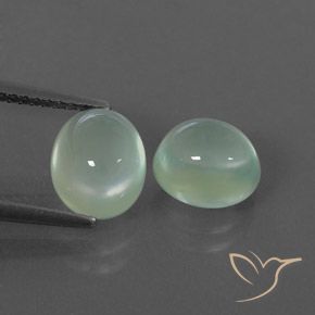 4.70ctw Naturel Vert sauge très clair Préhnite, ovale, Transparent / Translucide