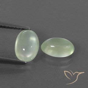 2.46ctw Naturel Pale Pear Green  Préhnite, ovale, Transparent / Translucide