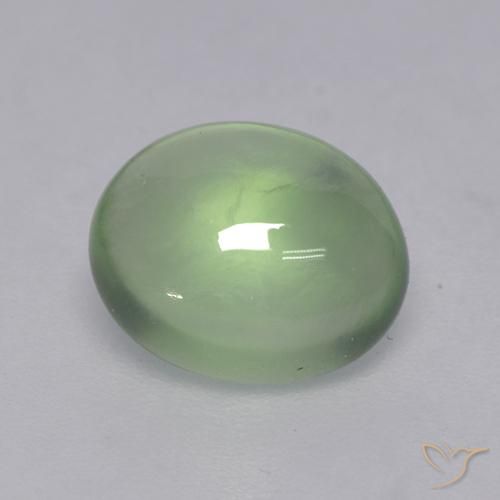 Préhnite Very Light Green  naturelle ovale, 1.73 ct, Transparent