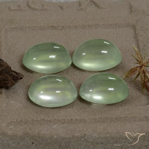 9.96ctw Naturel Vert jaune léger Préhnite, ovale, Transparent