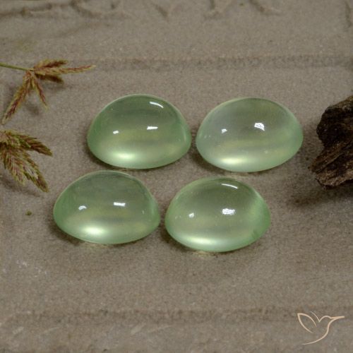 6.06ctw Naturel Yellow Green  Préhnite, ovale, Transparent