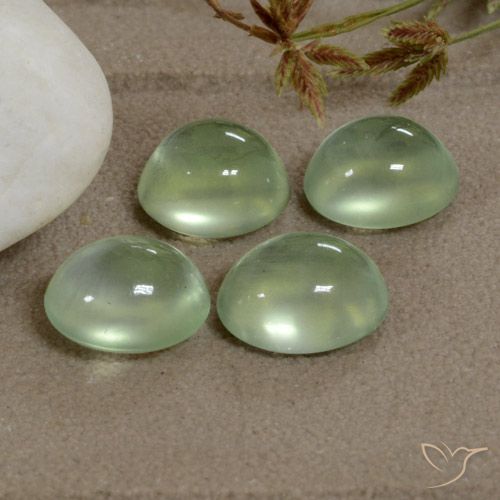 5.20ctw Naturel Very Light Green  Préhnite, ovale, Transparent