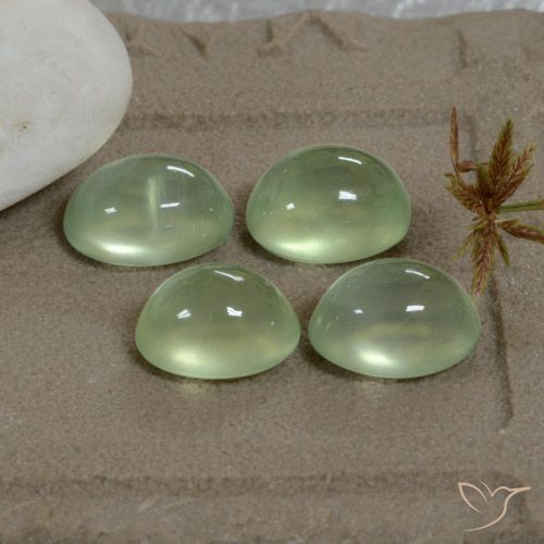 8.18ctw Naturel Pale Pear Green  Préhnite, ovale, Transparent