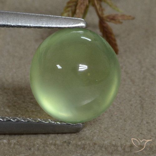 2.11ct Naturel Medium Green  Préhnite, ovale, Transparent