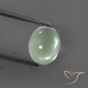 1.49ct Naturel Vert sauge très clair Préhnite, ovale, Transparent / Translucide