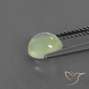Préhnite Yellow Green  naturelle ovale, 1.86 ct, Transparent / Translucide