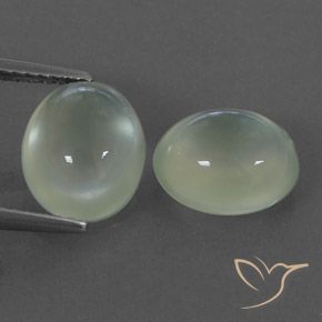 6.21ctw Naturel Light Green  Préhnite, ovale, Transparent / Translucide