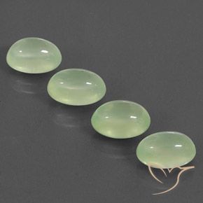 9.02ctw Naturel Pale Pear Green  Préhnite, ovale, Transparent / Translucide