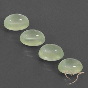 6.39ctw Naturel Pale Pear Green  Préhnite, ovale, Transparent / Translucide