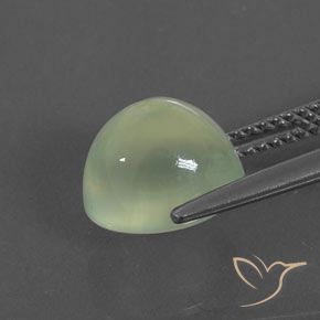 Préhnite Yellow Green  naturelle ovale, 4.44 ct, Transparent / Translucide