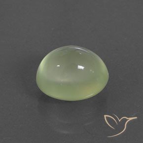 Préhnite Yellow Green  naturelle ovale, 3.67 ct, Transparent / Translucide