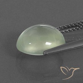 Préhnite Yellow Green  naturelle ovale, 3.91 ct, Transparent / Translucide