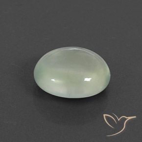 Préhnite Vert grisâtre naturelle ovale, 3.34 ct, Transparent