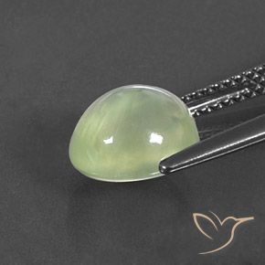 Préhnite Yellow Green  naturelle ovale, 3.13 ct, Transparent / Translucide