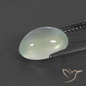 Préhnite Light Yellow Green  naturelle ovale, 2.95 ct, Transparent