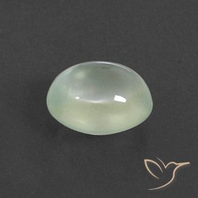 Préhnite Light Yellowish Green  naturelle ovale, 2.92 ct, Transparent / Translucide