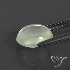 Préhnite Light Yellowish Green  naturelle ovale, 2.92 ct, Transparent / Translucide