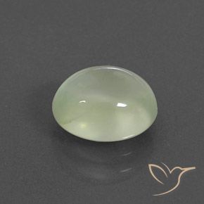 Préhnite Medium Green  naturelle ovale, 2.60 ct, Transparent / Translucide