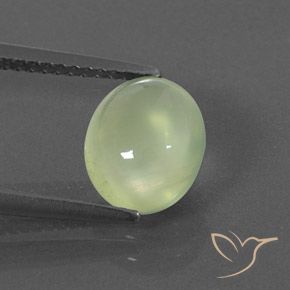 2.40ct Naturel Pale Pear Green  Préhnite, ovale, Transparent / Translucide