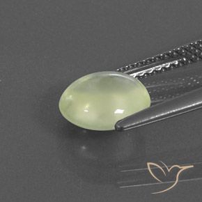 Préhnite Olive Green  naturelle ovale, 1.84 ct, Transparent