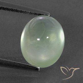 4.09ct Naturel Very Light Green  Préhnite, ovale, Transparent / Translucide