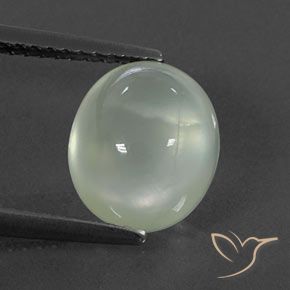 3.38ct Naturel Olive Green  Préhnite, ovale, Transparent / Translucide