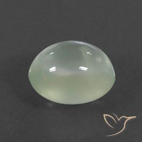 Préhnite Olive Green  naturelle ovale, 3.38 ct, Transparent / Translucide