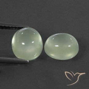 5.39ctw Naturel Medium Green  Préhnite, ovale, Transparent / Translucide