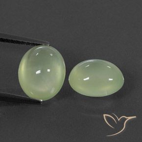 5.16ctw Naturel Pale Pear Green  Préhnite, ovale, Transparent / Translucide