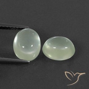 4.03ctw Naturel Vert clair Préhnite, ovale, Transparent / Translucide