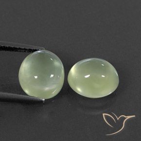 4.87ctw Naturel Pale Green  Préhnite, ovale, Transparent / Translucide