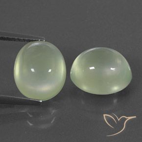7.78ctw Naturel Light Green  Préhnite, ovale, Transparent / Translucide