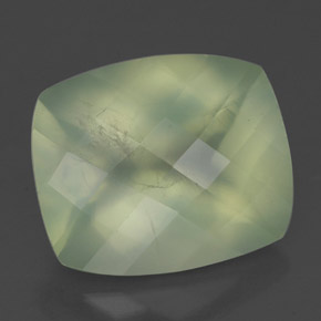 Préhnite vert naturelle transparent, 5,24 ct, transparent / translucide