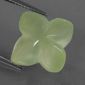 Préhnite vert naturelle transparent, 11,73 ct, transparent / translucide