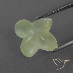 Préhnite Pale Pear Green  naturelle Taille Fleur, 5.10 ct, Transparent / Translucide