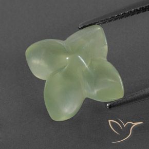 Préhnite Pale Green  naturelle Taille Fleur, 6.89 ct, Transparent / Translucide