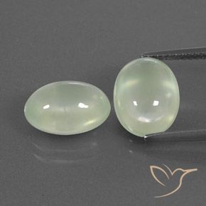 7.47ctw Naturel Vert grisâtre Préhnite, ovale, Transparent