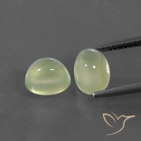 3.71ctw Naturel Vert grisâtre Préhnite, ovale, Transparent / Translucide