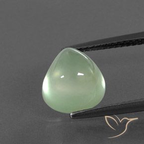 4.29ct Naturel Vert poire léger Préhnite, En forme de poire, Transparent