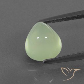 3.14ct Naturel Vert clair Préhnite, En forme de poire, Transparent / Translucide
