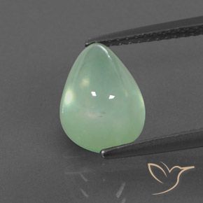 Préhnite Vert jaunâtre léger naturelle En forme de poire, 3.54 ct, Transparent